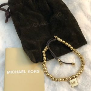Michael Kors Gold Bead Adjustable Bracelet